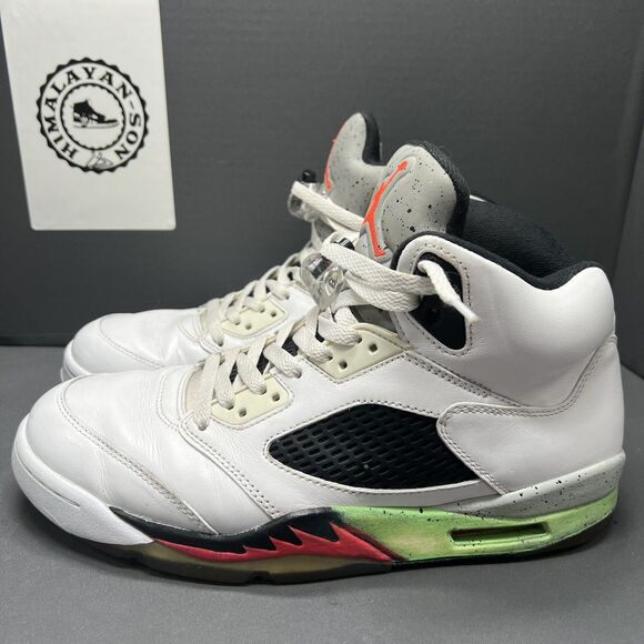 Nike Air Jordan Retro 5 V Poison Green 136027-115 Men's Size 9.5 Preowned - Picture 1 of 14
